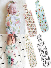 Load image into Gallery viewer, Newborn Cocoon Swaddle Wrap with Headband
