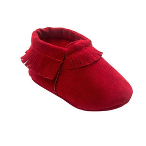 Soft Sole Coral Velvet Baby Moccasin Shoes