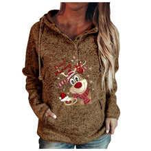 Load image into Gallery viewer, Women Christmas Elk Print Sweatshirt Hoodie
