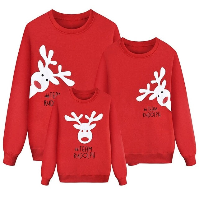 Christmas Elk Print Family Matching Sweater
