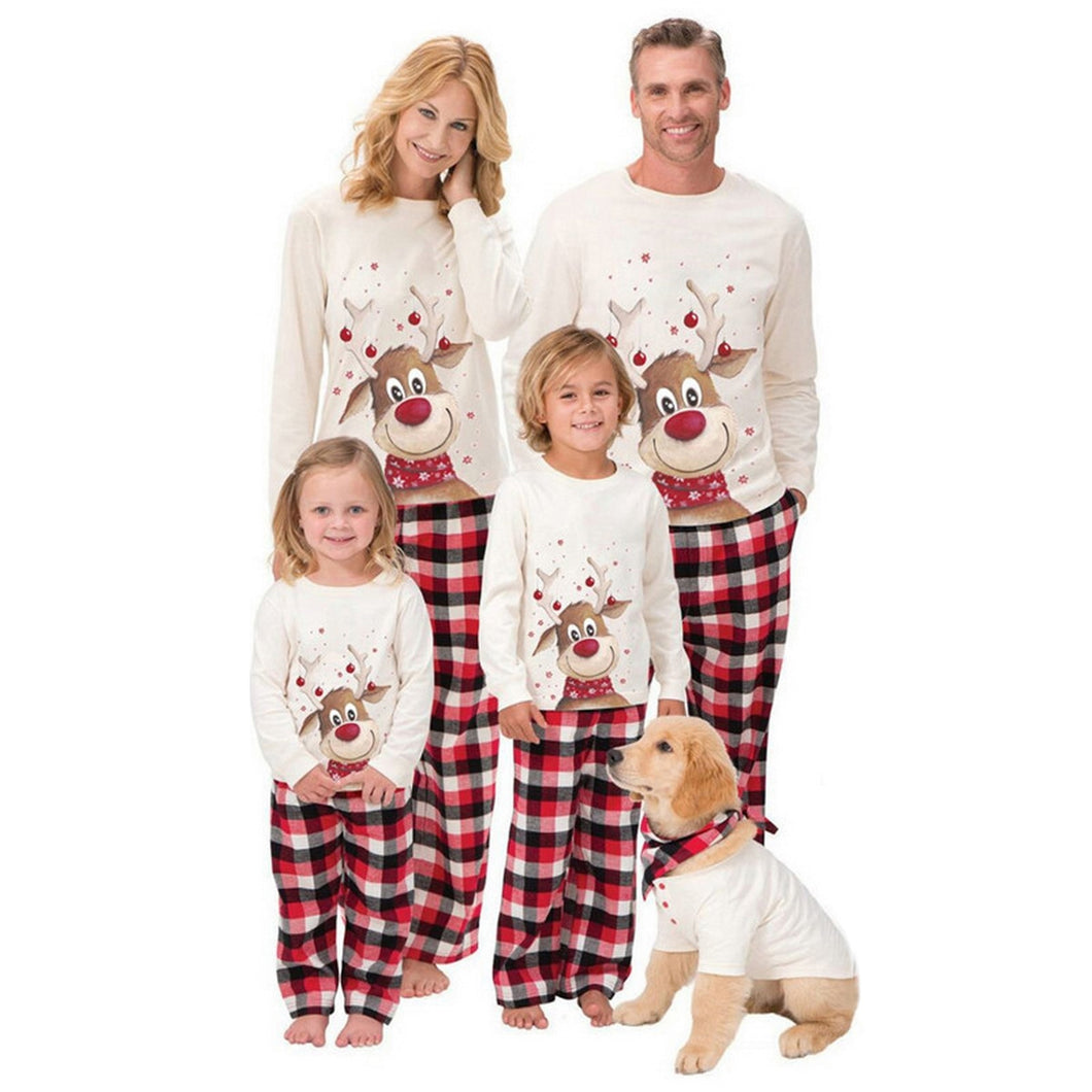 Christmas Cute Deer Design Family Matching Pajamas Set