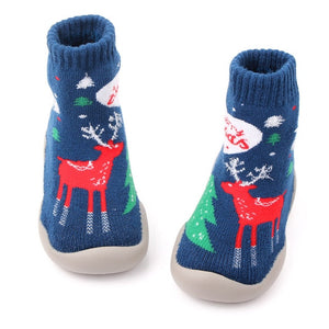Christmas Children Rubber Soles Shoes Socks