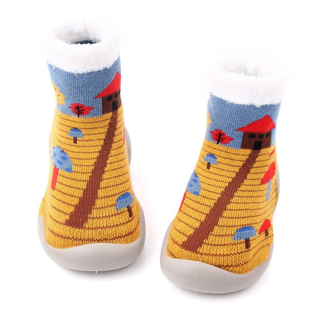 Christmas Children Rubber Soles Shoes Socks