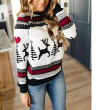 Load image into Gallery viewer, Women Christmas Classic Deer Print Knitted Plus Size Sweater
